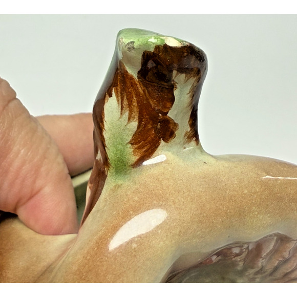 Vintage Pixie Elf Pipe Sitting Under Mushroom House Pottery Planter MCM Kitsch - Picture 6 of 9